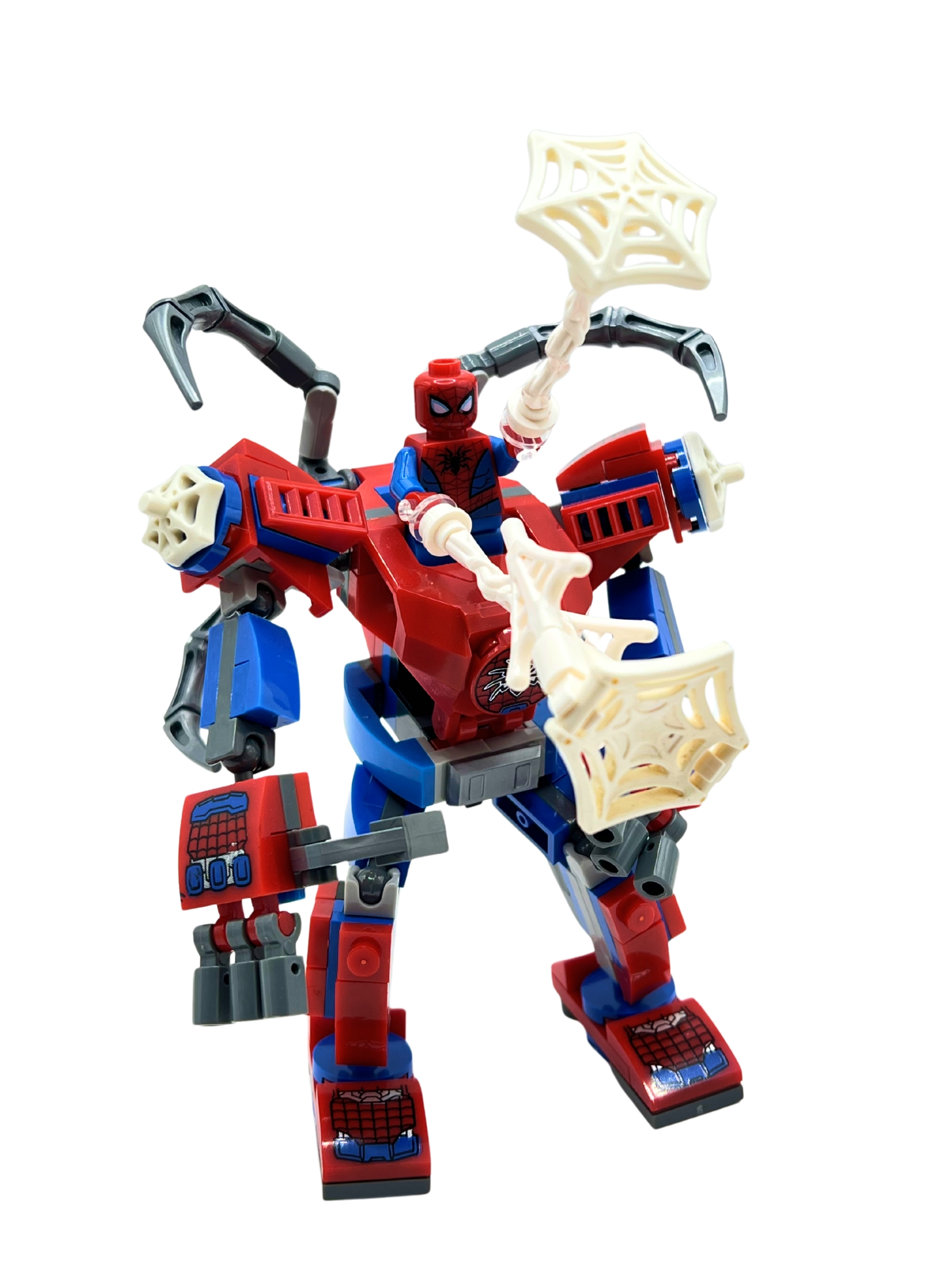 Spider-Man battle suit with character figure pilot and web accessories